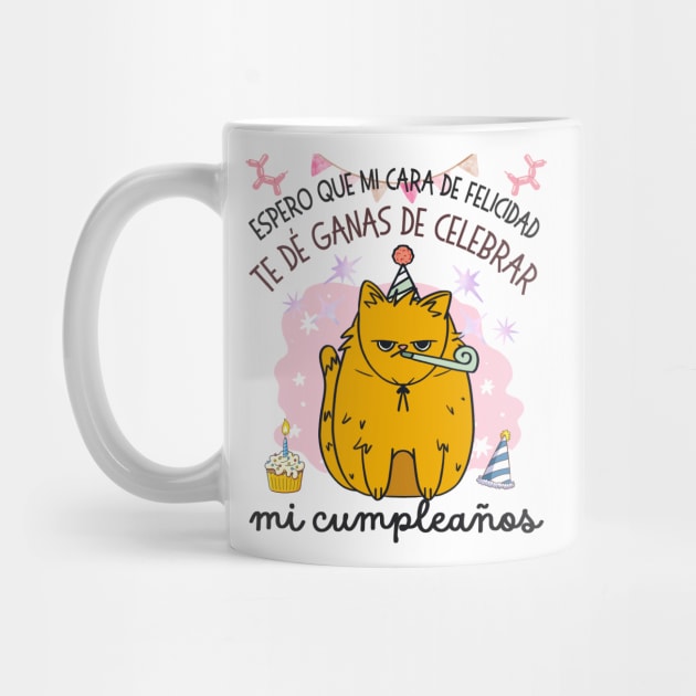 Birthday Cat Spanish Text by stressless